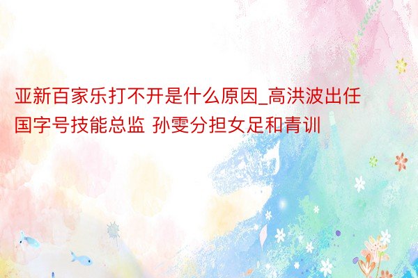 亚新百家乐打不开是什么原因_高洪波出任国字号技能总监 孙雯分担女足和青训